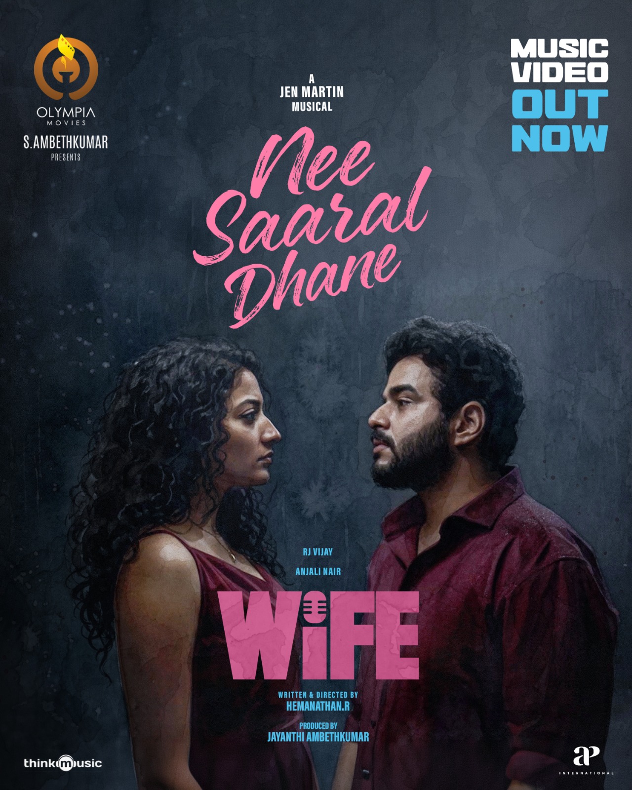 திருமணத்தின் மெல்லிய உணர்வுகளை சொல்வது “நீ சாரல்” – ‘வைஃப்’ படத்தின் முதல் சிங்கிள் வெளியீடு!
