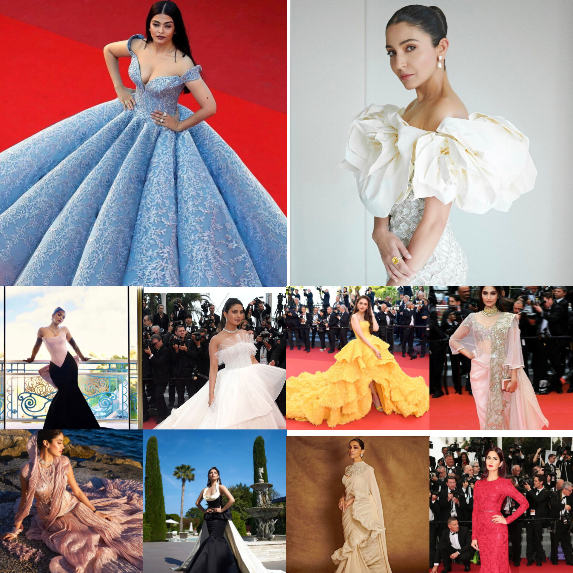 Aishwarya Rai Bachchan, Deepika Padukone to Aditi Rao Hydari: A Glimpse at 10 Iconic Looks of Bollywood Celebrities Over the Years at Cannes